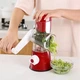 Овочерізка мультислайсер Tabletop Drum Grater Kitchen Master Терка для овочів та фруктів 3 насадки. Колір: червоний - зображення 6