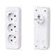 Сетевой тройник удлинитель с заземлением f101 white 3 розетки 2500w 10a 110 250v max blister - изображение 1