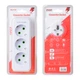 Сетевой тройник удлинитель с заземлением f101 white 3 розетки 2500w 10a 110 250v max blister - изображение 2