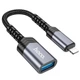 Перехідник Lightning на USB для підключення флешок HOCO UA24 adapter (2A, USB2.0, 480 Mbps, OTG) Black 062m - зображення 3