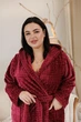 Халат жіночий махровий банний на поясі з капюшоном Bonita Шарпей 52 Марсала бордовий (1311БО52) - зображення 4