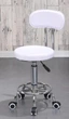 Стілець табурет для майстра зі спинкою на колесах з регулюванням висоти білий - изображение 1