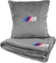 Подушка и плед в авто EVAtech из махры M для BMW M серые (MBLMPSMGV006) - изображение 1