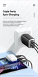 65w-67w швидка зарядка. Зарядний пристрій, 2xUSB PD type-C + USB-A Essager GaN - зображення 9
