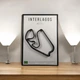 Металева Рамка 30x21см з 3D Трасою Autódromo Interlagos Circuit (Autódromo José Carlos Pace) / São Paulo, Brazil / Інтерлагос В Масштабі 1:40 000 Black Matte / Рамка-Підставка 2в1 на Стіну або Полку - зображення 1