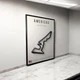 Металева Рамка 30x21см з 3D Трасою AMERICAS Circuit (Circuit of the Americas) / Austin, Texas, United States / Остін, штат Техас, США (Траса Америк) в Масштабі 1:40 000 Black Matte / Рамка-Підставка 2в1 на Стіну або Полку - зображення 3