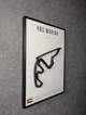Металева Рамка 30x21см з 3D Трасою Yas Marina Circuit / Abu Dhabi (Yas Island), UAE / Яс Марина в Масштабі 1:40 000 Black Matte / Рамка-Підставка 2в1 на Стіну або Полку - зображення 5