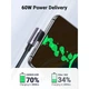Дата кабель USB 2.0Type-C to Type-C 3.0m 60W US255 90-degree Angle Black Ugreen (80714) - изображение 2