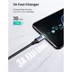 Дата кабель USB 2.0Type-C to Type-C 3.0m 60W US255 90-degree Angle Black Ugreen (80714) - изображение 3