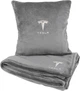 Подушка та плед в авто EVAtech із махри S для Tesla сірі (MBLMPSSGV040) - зображення 1