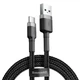 Кабель Baseus Cafule Series Metal USB to Type-C (20 Вт, 6А, 1 метр, 480 mbps, тканинне обплетення) - Чорний - зображення 1