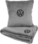 Подушка та плед в авто EVAtech із махри M для Volkswagen сірі (MBLMPSMGV124) - зображення 1