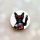 Держатель для смартфона / планшета попсокет Popsocket Белый :: Бульдог (принт pop_3) - изображение 1