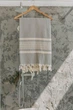 Банное полотенце пештемаль Турция Family Tradition хлопок 180х100 см серо-голубое - изображение 1