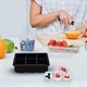 Форма для льда силиконовая ICof 6 ячейки черная Лоток для кубиков фигурного льда (R051350) - изображение 5