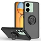 Чехол Fiji Colorframe для Xiaomi Redmi 13C матовый бампер с кольцом подставкой Black - изображение 1