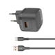 Сетевое зарядное устройство Комплект Veron PD Блок питания 18W 3.0A + кабель 1м USB / Type-C C18Q Черный - изображение 2