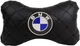 Подушка на подголовник EVAtech ECO 27 х 16 см BMW Черная с черной нитью (SPCRBBV005) - изображение 1