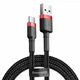 Зарядний кабель Baseus Cafule Type-C 3A 1m Red/Black (CATKLF-B91) - изображение 1