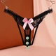 Жіночі сексуальні трусики з намистинами світяться в темряві Sexy One Size чорний (8-181/2) - изображение 1