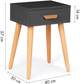 Szafka nocna ModernHome by Multistore szara (WYJ-085 GRAY) - obraz 6