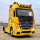 Масштабная модель автомобиля Mercedes-Benz Actros. Металлическая машинка. Желтый - изображение 1