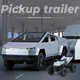 Масштабна модель автомобіля Tesla Cybertruck Pickup із трейлером та квадроциклом. Металева машинка. - зображення 4