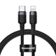 Кабель Baseus Cafule Cable Type-C to iP PD 18W 1m Gray+Black (CATLKLF-G1) - зображення 1