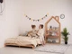 Кровать-платформа BUSY WOOD с ножками и ламелями 160x90 см Натуральное дерево - изображение 4