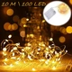Гірлянда на батарейках крапля роси мідний провід 10 метрів 100 LED Dew Drop Warm White - изображение 1