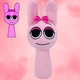 Детская мягкая игрушка кролик Пинки с петелькой Pinki Incredibox Sprunki персонаж из игры Спрунки для детей, 20х10 см, розовый (99290616) - изображение 1