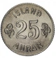 Монета Ісландія 25 ейре 1965 F-VF - зображення 1
