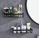 Настенная полка-органайзер для хранения в ванную комнату Storage Rack AND197 (2 штуки) black - изображение 1