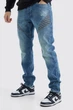 Джинси Boohoo Tall Slim Rigid Biker Panelled Синій 32 BMM57793 - изображение 1