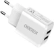 Мережевий зарядний пристрій Choetech C0030 2xUSB-A 5В 2A Білий - зображення 3