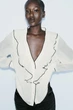 Блуза с воланами и контрасной окантовкой от zara - S - изображение 2