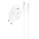 Зарядне мережеве BOROFONE BA84A (1хType-C PD30W) + кабель Type-C to Lightning для заряджання телефону/смартфону Білий - зображення 1