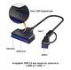 Кабель / адаптер SATA - USB 3.0 і Type-C PUSKILL перехідник для диска HDD / SSD, 22 см, чорний (96190459) - зображення 2