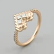 Кольцо с кристаллами Swarovski Сердце 48908 ширина 10 мм цвет рассвет позолота 18К - изображение 2