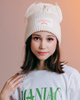 Шапка бини с кошачьими ушками зима вязаная молочный цвет Bitterly Love oni size (SVS) - изображение 1
