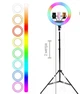 Кольцевая лампа со Штативом RGB 36 см,Светодиодная LED лампа,Кольцевой свет,Разноцветная лампа блогера - изображение 9