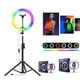 Кольцевая лампа со Штативом RGB 36 см,Светодиодная LED лампа,Кольцевой свет,Разноцветная лампа блогера - изображение 5