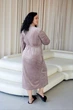 Халат длинный женский велюровый на запах р 3XL бежевый (722-капучино) - изображение 6