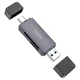 Кардрідер HOCO HB45 Spirit 2-in-1 USB/Type-C 3.0 card reader Metal gray (6942007620529) - изображение 2