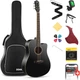 Акустическая гитара Donner Acoustic Guitar Cutaway Black (Комплект) - изображение 1