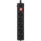 Фильтр сетевой Gembird SPG5-G-15B-PRO, черный, 4.5 м, 5 розеток - изображение 1