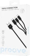 Кабель Proove Triple Connection 3-in-1 Type-C + Micro USB + Lightning 1.2 м Black (491920001) - изображение 2