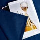 Простынь Moon&Star Deep Blue Satin Premium Gold Люкс 180х220 см (MS-860000232) - изображение 3