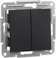 Выключатель без фиксации 2-клавишный Schneider Electric Asfora Антрацит (EPH1100171) - изображение 1