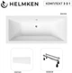 Ванна акриловая Helmken Alvaro 155x70 см (42T817D874) комплект 3 в 1: прямоугольная ванна, ножки и Белая фронтальная панель - изображение 8
